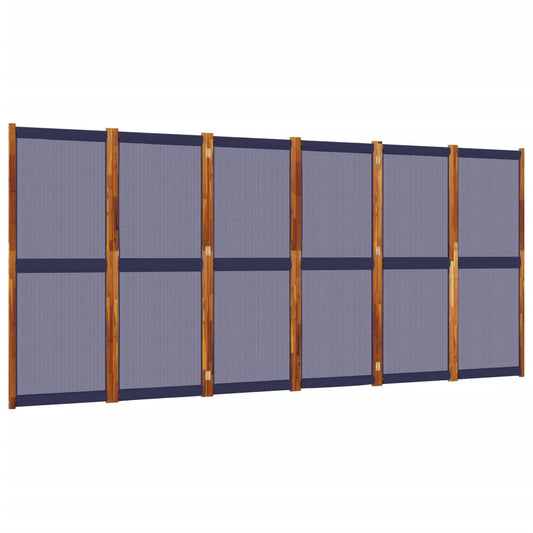 6-Panel Room Divider Dark Blue 420x180 cm 6-Panel Room Divider Dark Blue 420x180 cm