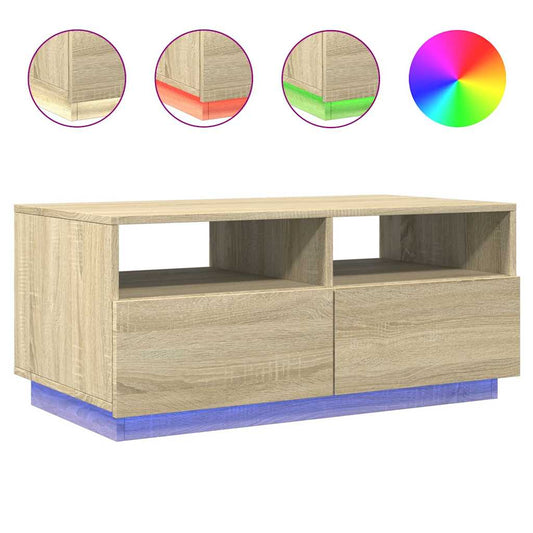 Coffee Table with LED Lights Sonoma Oak 90x49x40 cm Coffee Table with LED Lights Sonoma Oak 90x49x40 cm