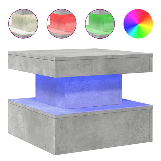 Coffee Table with LED Lights Concrete Grey 50x50x40 cm Coffee Table with LED Lights Concrete Grey 50x50x40 cm