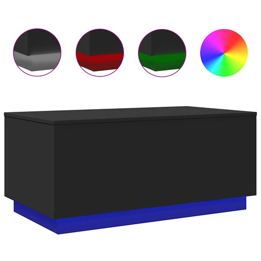 Coffee Table with LED Lights Black 90x50x40 cm Coffee Table with LED Lights Black 90x50x40 cm