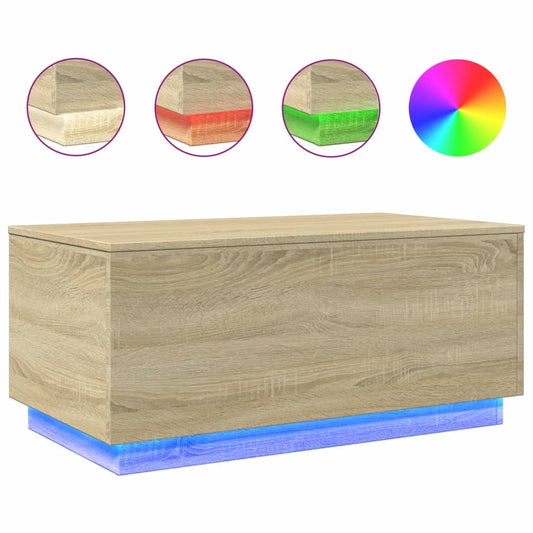 Coffee Table with LED Lights Sonoma Oak 90x50x40 cm Coffee Table with LED Lights Sonoma Oak 90x50x40 cm