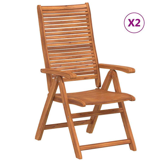 Reclining Folding Chairs 2 pcs Solid Wood Acacia Reclining Folding Chairs 2 pcs Solid Wood Acacia