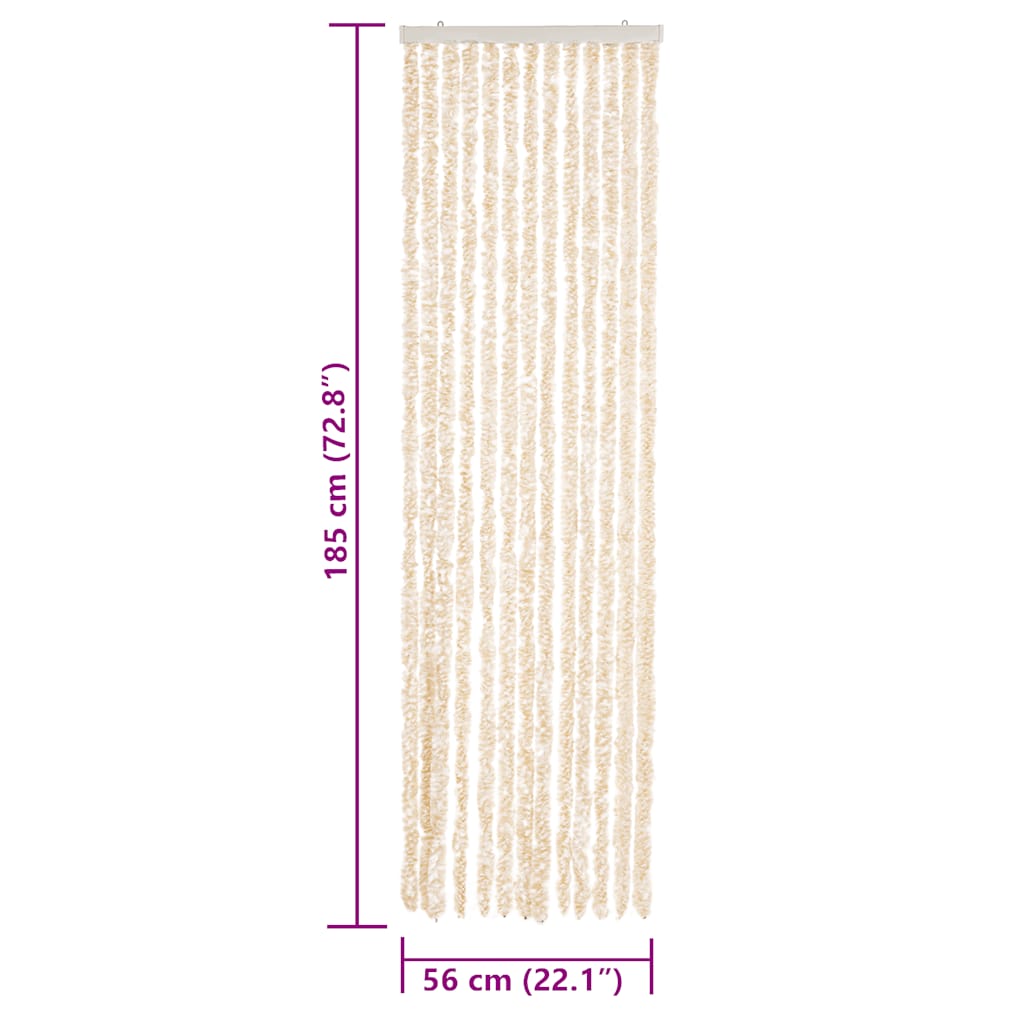 Fly Curtain Beige and White 56x185 cm Chenille