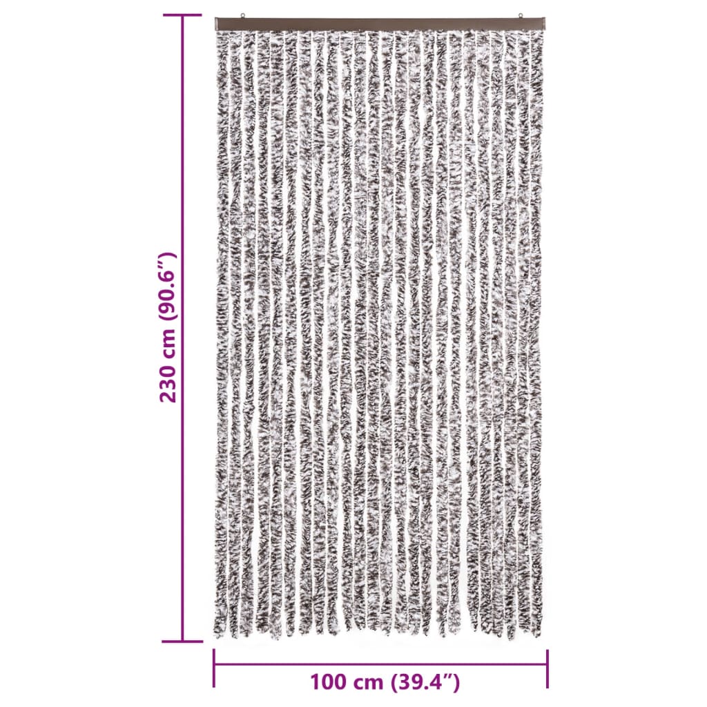 Fly Curtain Brown and Beige 100x230 cm Chenille
