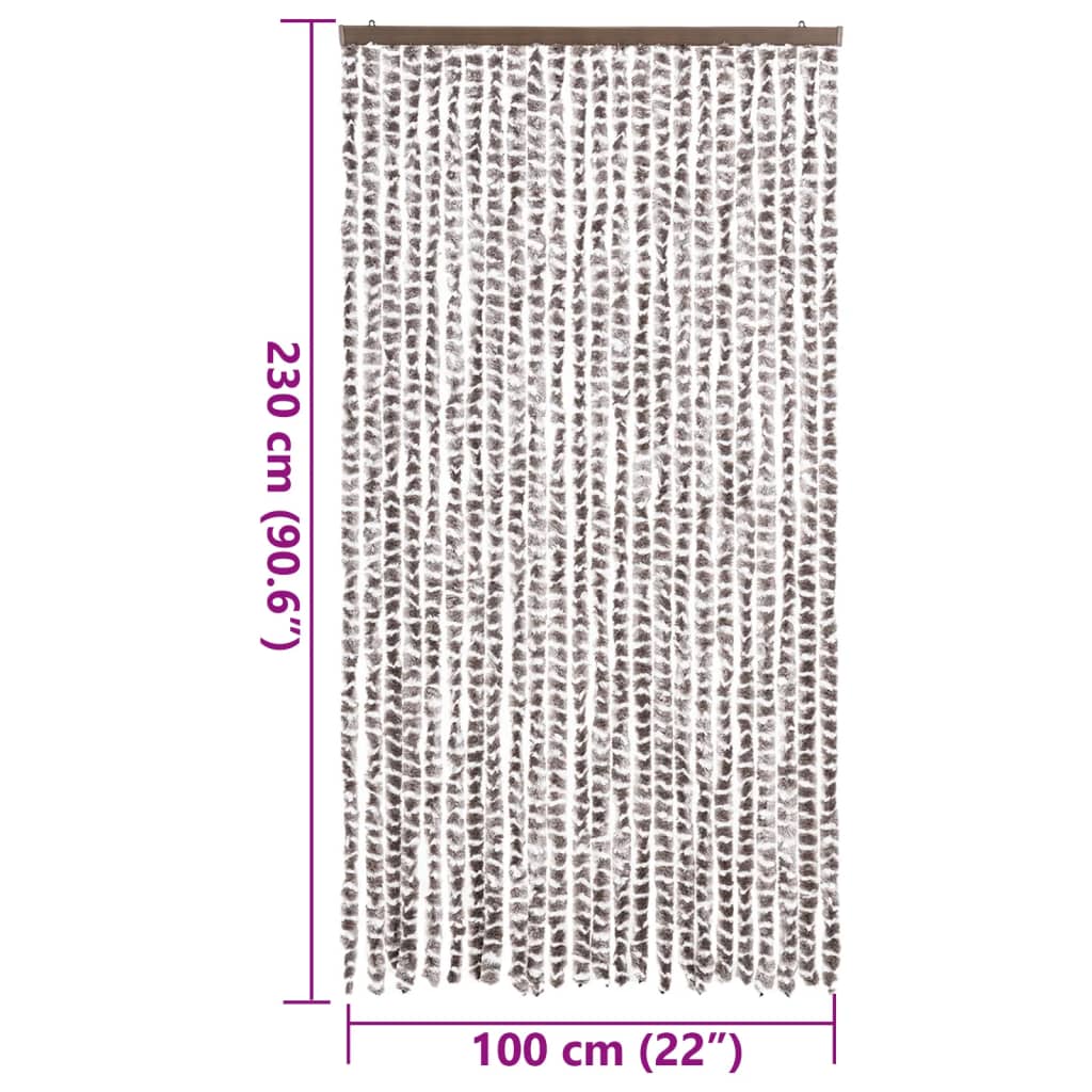 Fly Curtain Taupe and White 100x230 cm Chenille