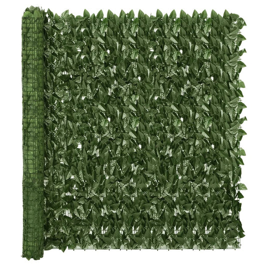 Balcony Privacy Screen with Dark Green Leaves 300x150 cm Balcony Privacy Screen with Dark Green Leaves 300x150 cm