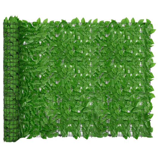 Balcony Privacy Screen with Green Leaves 300x150 cm Balcony Privacy Screen with Green Leaves 300x150 cm