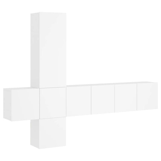 5 Piece TV Wall Units White Engineered Wood 5 Piece TV Wall Units White Engineered Wood