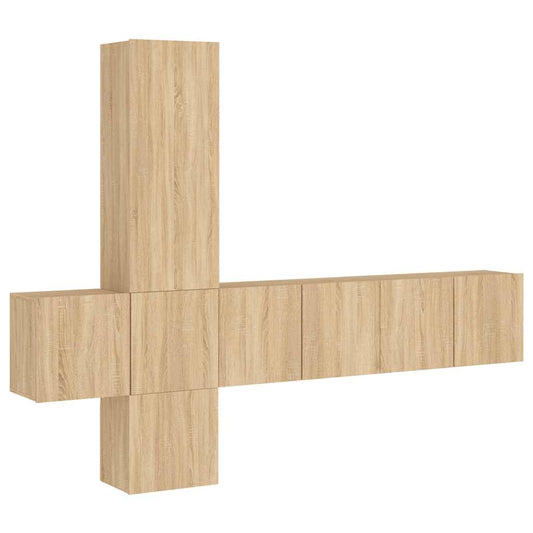 5 Piece TV Wall Units Sonoma Oak Engineered Wood 5 Piece TV Wall Units Sonoma Oak Engineered Wood