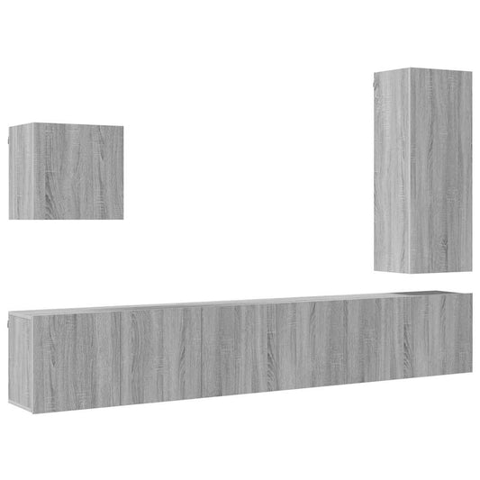 5 Piece TV Wall Units Grey Sonoma Engineered Wood 5 Piece TV Wall Units Grey Sonoma Engineered Wood