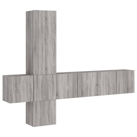 5 Piece TV Wall Units Grey Sonoma Engineered Wood 5 Piece TV Wall Units Grey Sonoma Engineered Wood