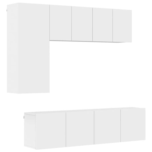 5 Piece TV Wall Units White Engineered Wood 5 Piece TV Wall Units White Engineered Wood