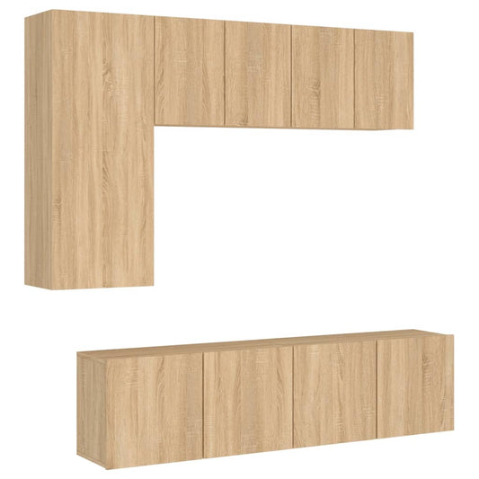 5 Piece TV Wall Units Sonoma Oak Engineered Wood 5 Piece TV Wall Units Sonoma Oak Engineered Wood