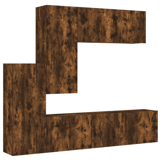 5 Piece TV Wall Units Smoked Oak Engineered Wood 5 Piece TV Wall Units Smoked Oak Engineered Wood