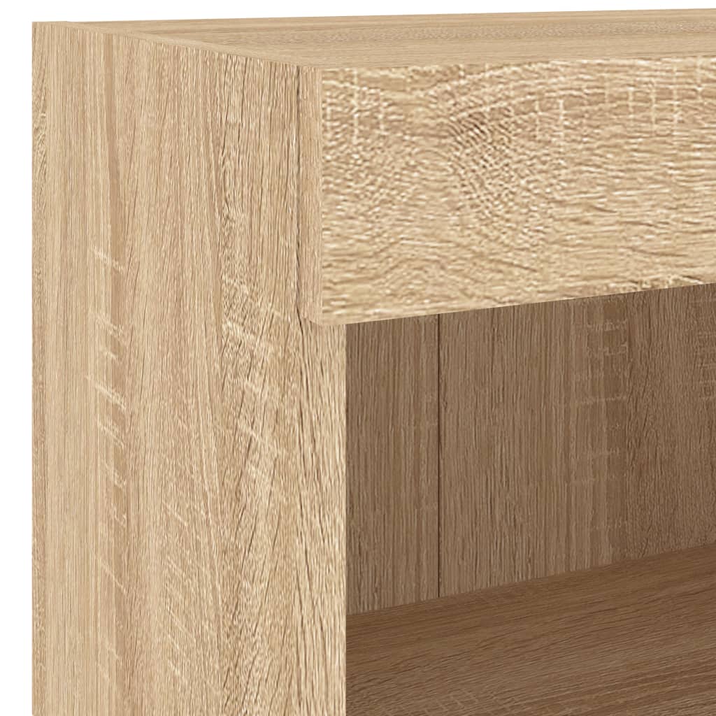 8 Piece TV Wall Units with LED Sonoma Oak Engineered Wood