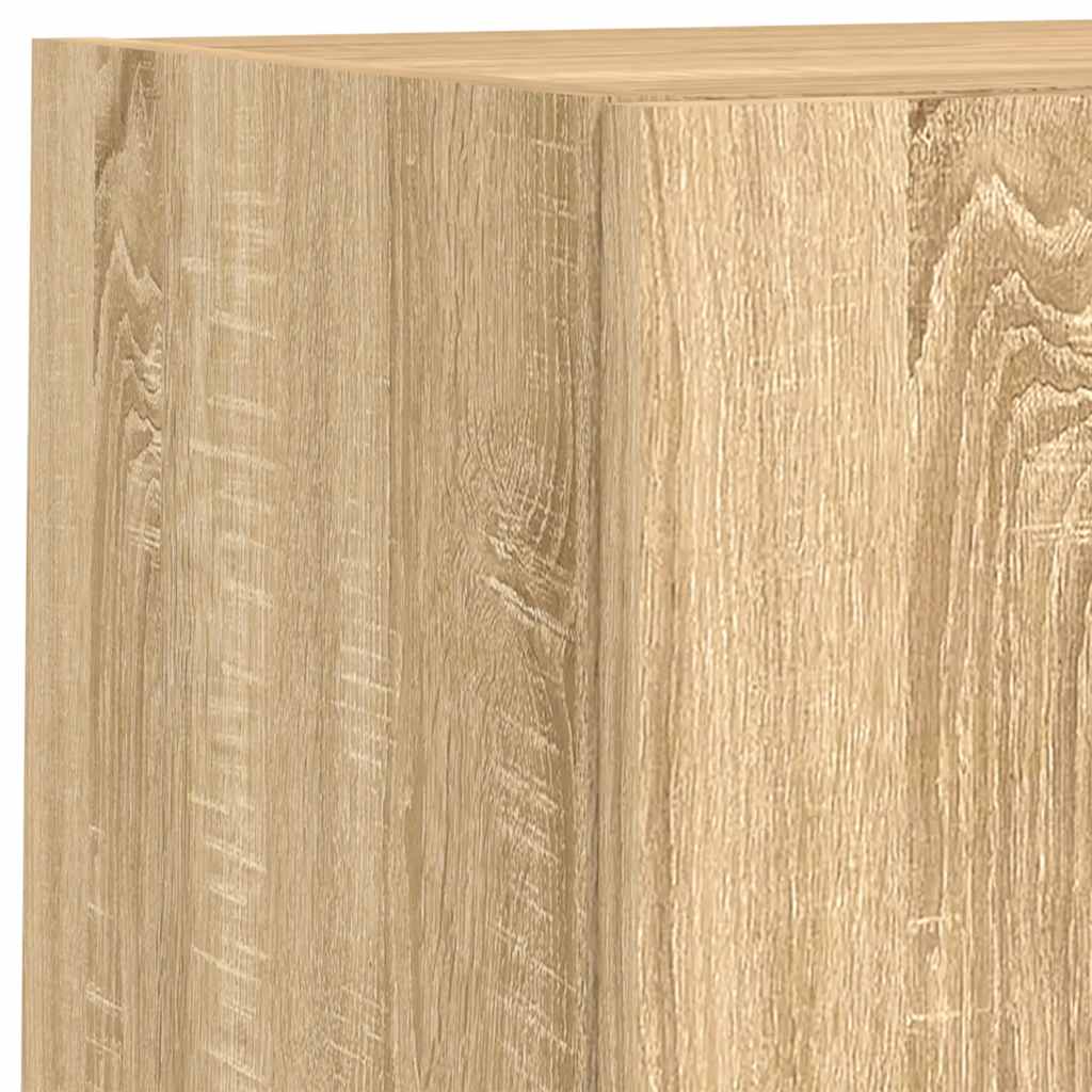6 Piece TV Wall Units with LED Sonoma Oak Engineered Wood