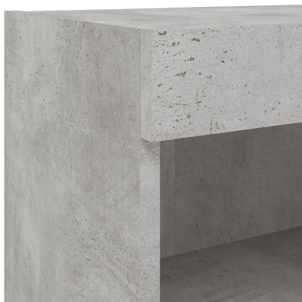 5 Piece TV Wall Units with LED Concrete Grey Engineered Wood