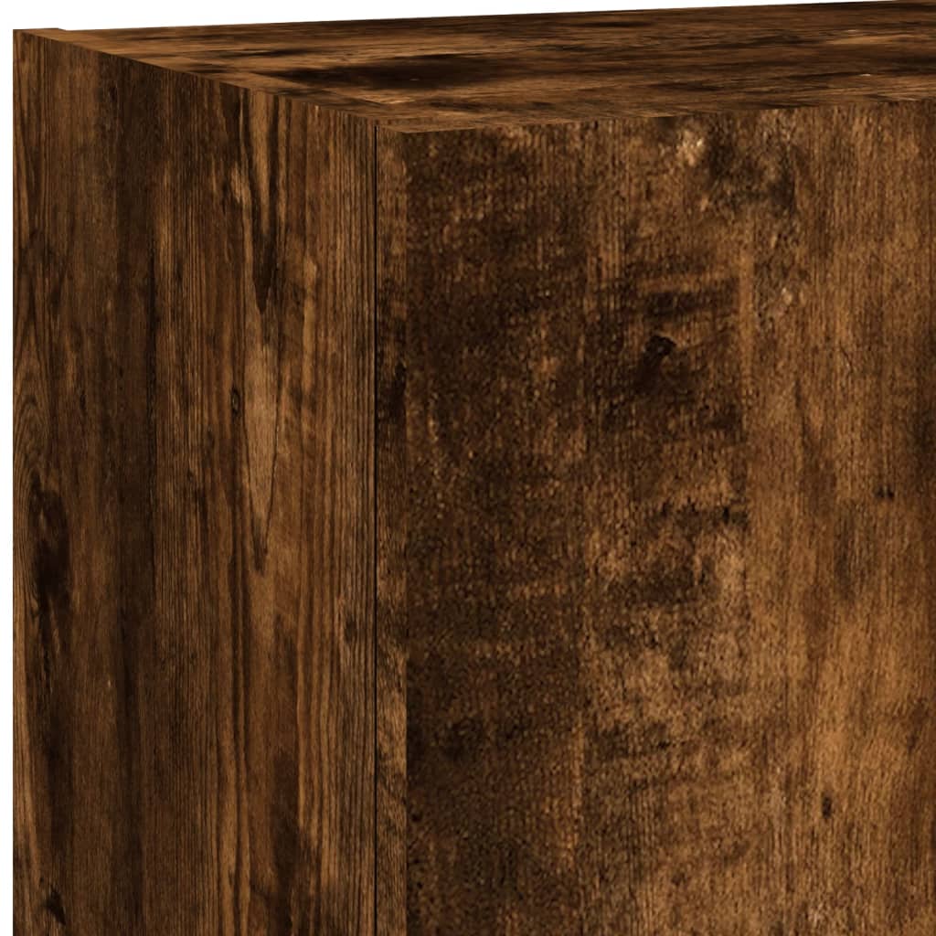 5 Piece TV Wall Units with LED Smoked Oak Engineered Wood