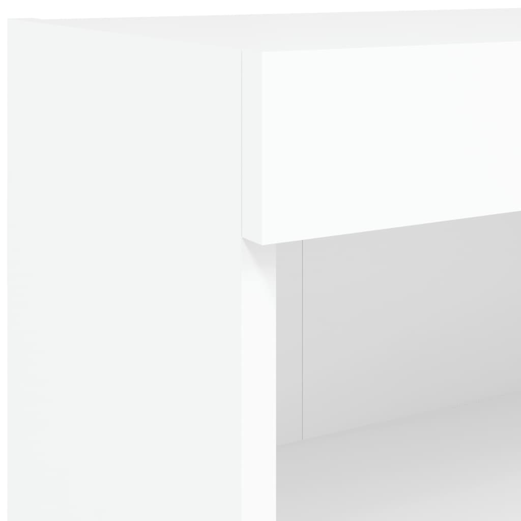 8 Piece TV Wall Cabinet Set with LED Lights White