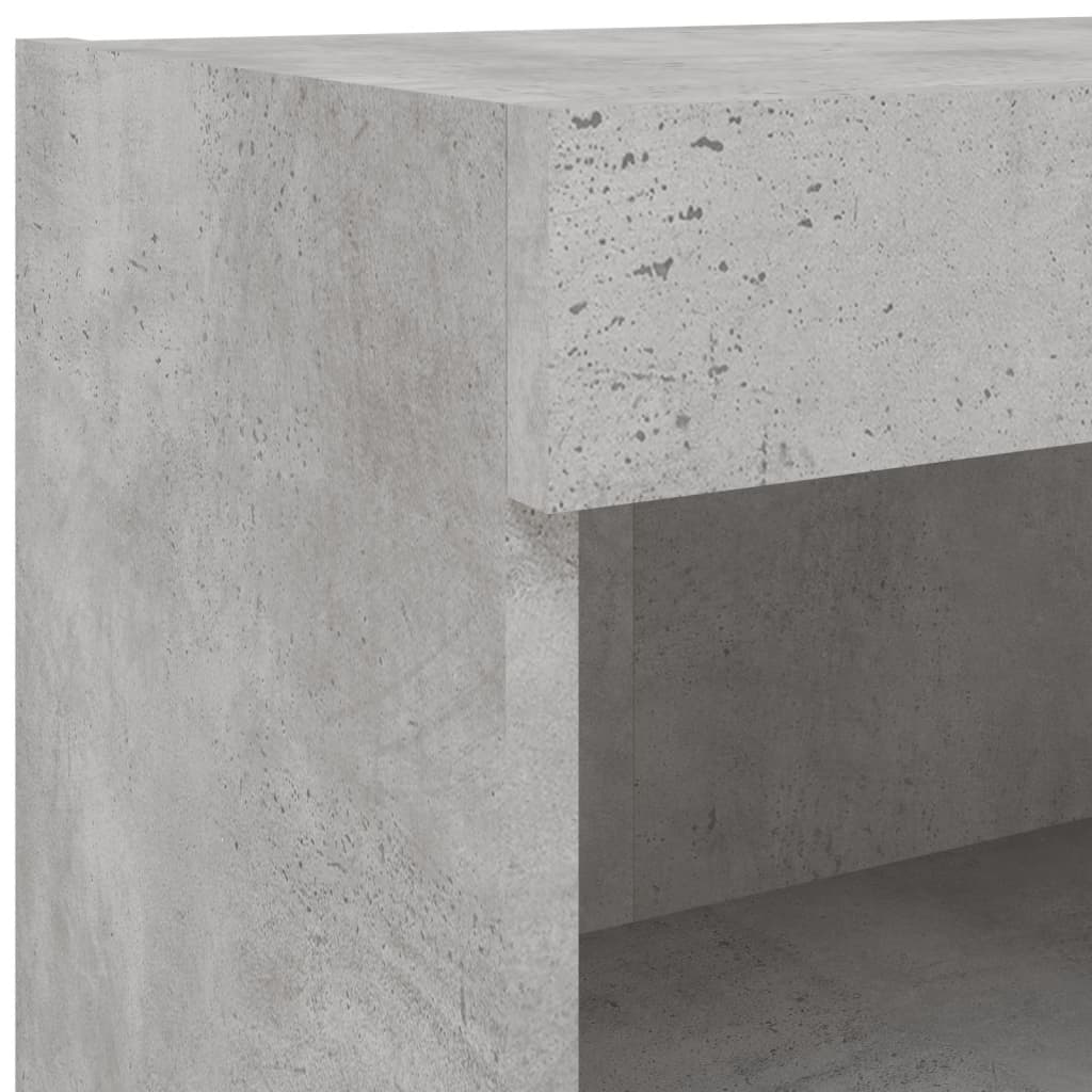 8 Piece TV Wall Cabinet Set with LED Lights Concrete Grey