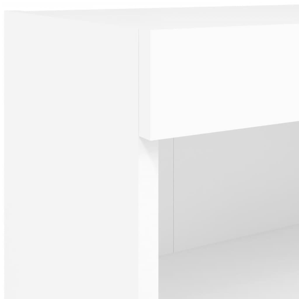 7 Piece TV Wall Cabinet Set with LED Lights White