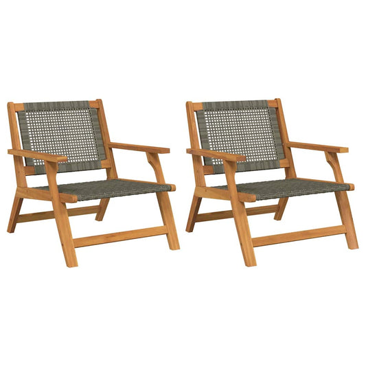 Garden Furniture 2 pcs Grey 67 x 78 x 73 cm Solid Acacia Wood Garden Furniture 2 pcs Grey 67 x 78 x 73 cm Solid Acacia Wood