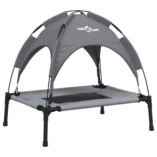 Dog Bed with Canopy Anthracite Oxford Fabric and Steel Dog Bed with Canopy Anthracite Oxford Fabric and Steel
