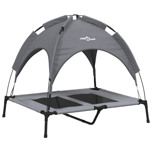 Dog Bed with Canopy Anthracite Oxford Fabric and Steel Dog Bed with Canopy Anthracite Oxford Fabric and Steel