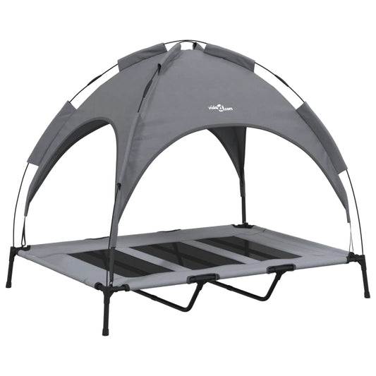 Dog Bed with Canopy Anthracite Oxford Fabric and Steel Dog Bed with Canopy Anthracite Oxford Fabric and Steel