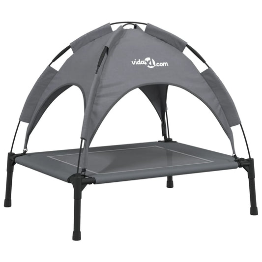 Dog Bed with Canopy Anthracite Oxford Fabric and Steel Dog Bed with Canopy Anthracite Oxford Fabric and Steel