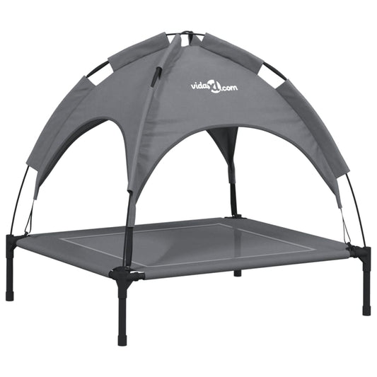 Dog Bed with Canopy Anthracite Oxford Fabric and Steel Dog Bed with Canopy Anthracite Oxford Fabric and Steel