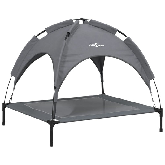 Dog Bed with Canopy Anthracite Oxford Fabric and Steel Dog Bed with Canopy Anthracite Oxford Fabric and Steel