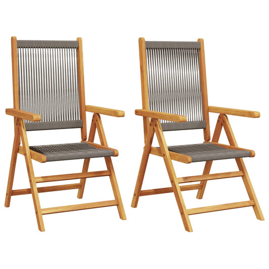 Garden Chairs 2 pcs Grey Solid Wood Acacia and Polypropylene Garden Chairs 2 pcs Grey Solid Wood Acacia and Polypropylene