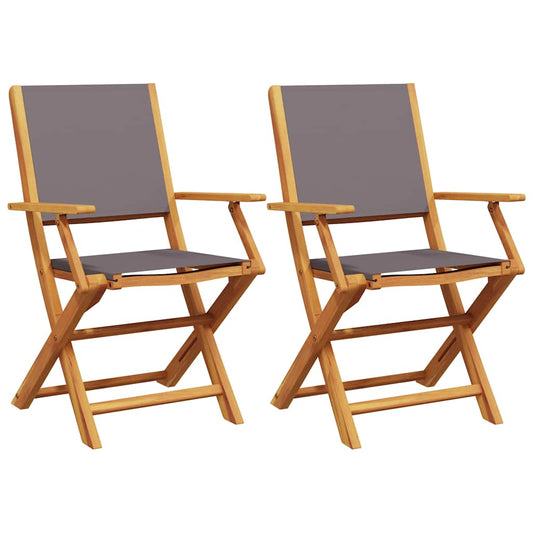 Garden Chairs 2 pcs Anthracite Solid Wood Acacia and Fabric Garden Chairs 2 pcs Anthracite Solid Wood Acacia and Fabric