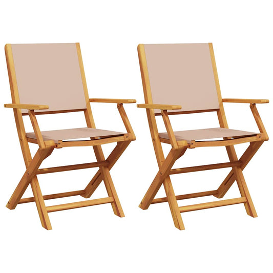 Garden Chairs 2 pcs Taupe Solid Wood Acacia and Fabric Garden Chairs 2 pcs Taupe Solid Wood Acacia and Fabric