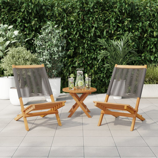 Garden Chairs 2 pcs Grey Solid Wood Acacia and Polypropylene Garden Chairs 2 pcs Grey Solid Wood Acacia and Polypropylene