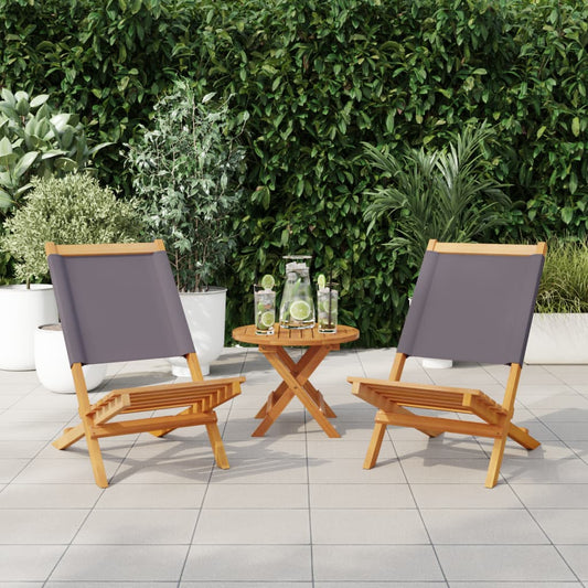 Garden Chairs 2 pcs Anthracite Solid Wood Acacia and Fabric Garden Chairs 2 pcs Anthracite Solid Wood Acacia and Fabric