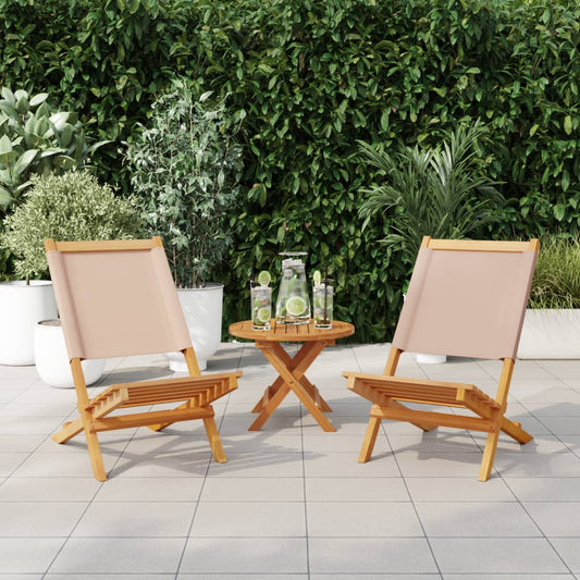 Garden Chairs 2 pcs Taupe Solid Wood Acacia and Fabric Garden Chairs 2 pcs Taupe Solid Wood Acacia and Fabric