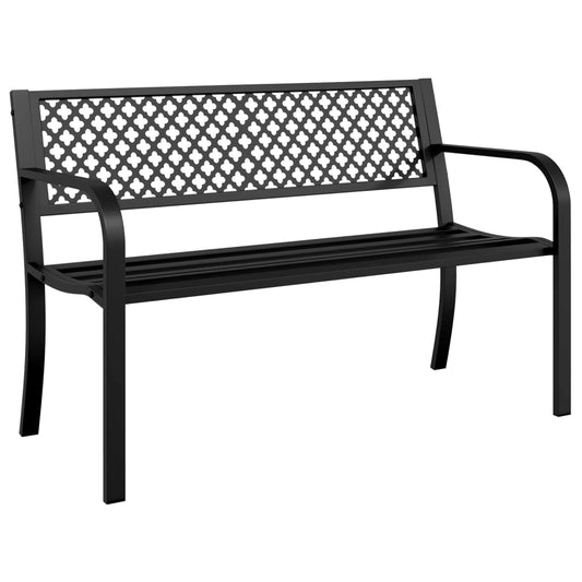 Garden Bench 119 cm Black Steel Garden Bench 119 cm Black Steel