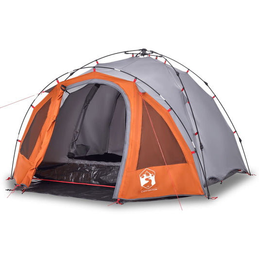 Camping Tent Dome 3-Person Grey and Orange Quick Release Camping Tent Dome 3-Person Grey and Orange Quick Release