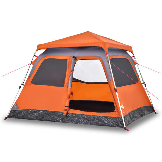 Camping Tent Dome 4-Person Grey and Orange Quick Release Camping Tent Dome 4-Person Grey and Orange Quick Release