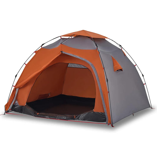Camping Tent Dome 4-Person Grey and Orange Quick Release Camping Tent Dome 4-Person Grey and Orange Quick Release