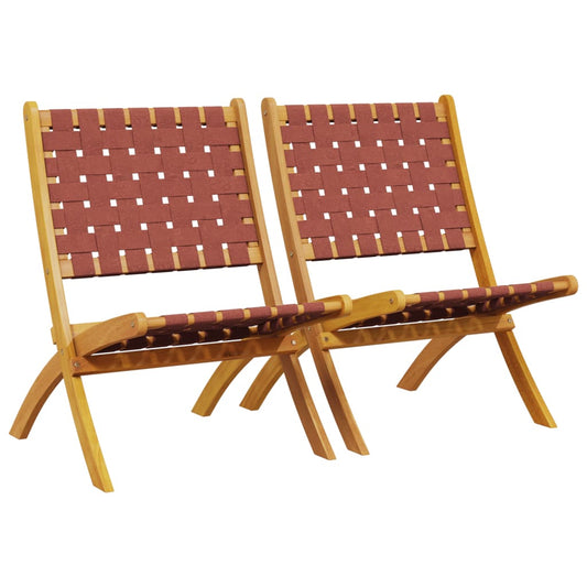 Folding Chairs 2 pcs Red Solid Wood Acacia and Fabric Folding Chairs 2 pcs Red Solid Wood Acacia and Fabric