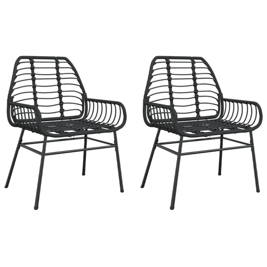 Garden Chairs 2 pcs Black Poly Rattan Garden Chairs 2 pcs Black Poly Rattan