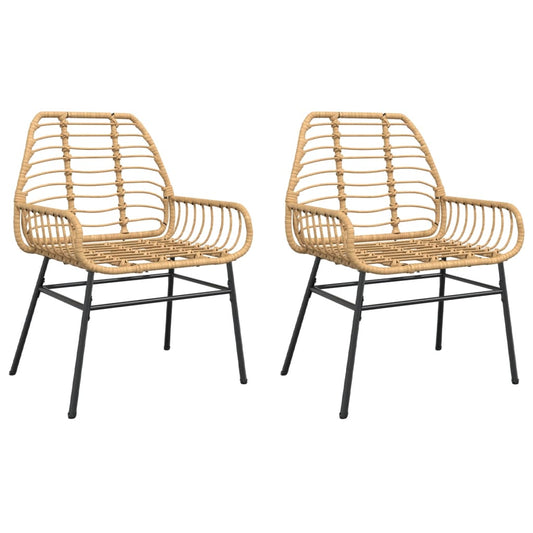 Garden Chairs 2 pcs Brown Poly Rattan Garden Chairs 2 pcs Brown Poly Rattan