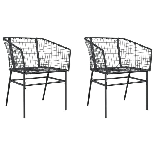 Garden Chair | Black | PE Rattan, Powder-Coated Steel | Durable Garden Chair | Black | PE Rattan, Powder-Coated Steel | Durable