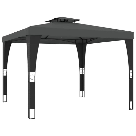Gazebo with Double Roof Anthracite 2.98x2.98 m Steel Gazebo with Double Roof Anthracite 2.98x2.98 m Steel
