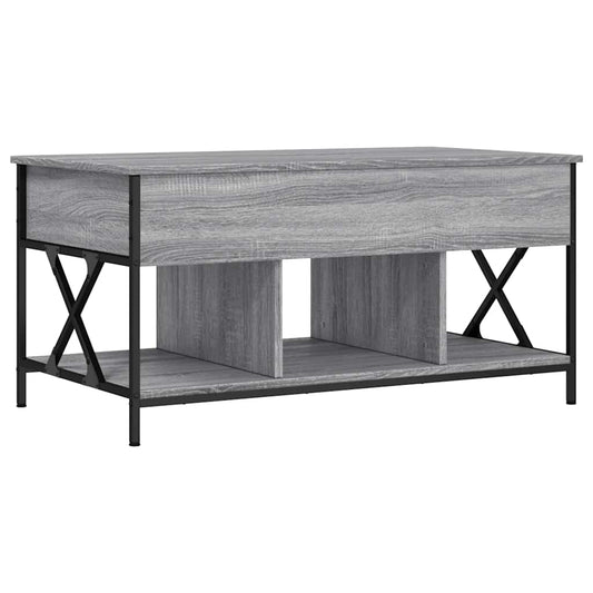 Coffee Table Grey Sonoma 100x55x50 cm Engineered Wood and Metal Coffee Table Grey Sonoma 100x55x50 cm Engineered Wood and Metal