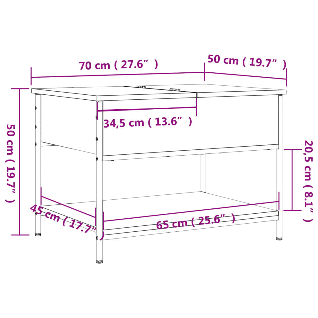 Coffee Table | Black | Engineered wood, metal | Adjustable Feet