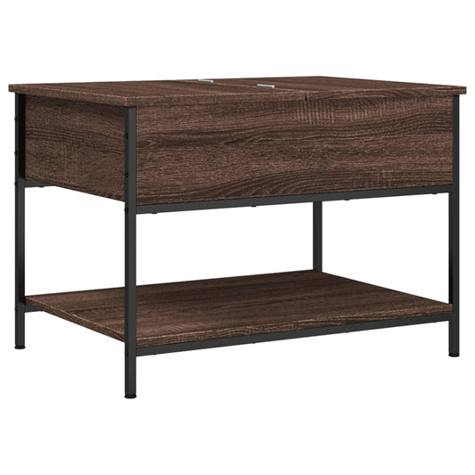 Coffee Table Brown Oak 70x50x50 cm Engineered Wood and Metal Coffee Table Brown Oak 70x50x50 cm Engineered Wood and Metal